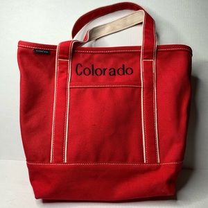 Lands End Medium Canvas Tote Embroidered Colorado
